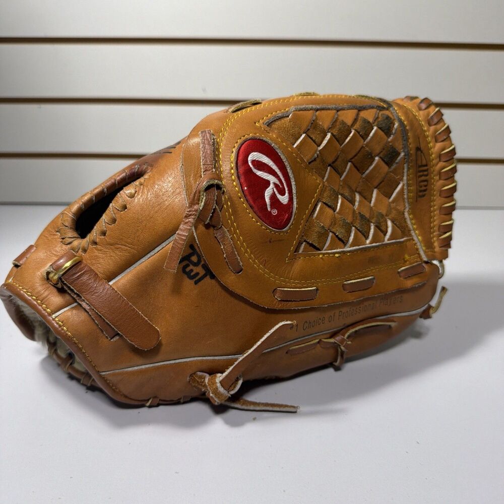 Rawlings RBG4 Baseball Glove 13 Inch Tan Leather Slanted Basket Web RHT Fastback